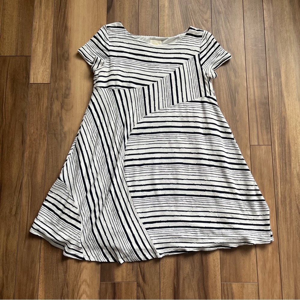 Maeve by Anthropologie Stripestack Knee Length Dress Women's Large